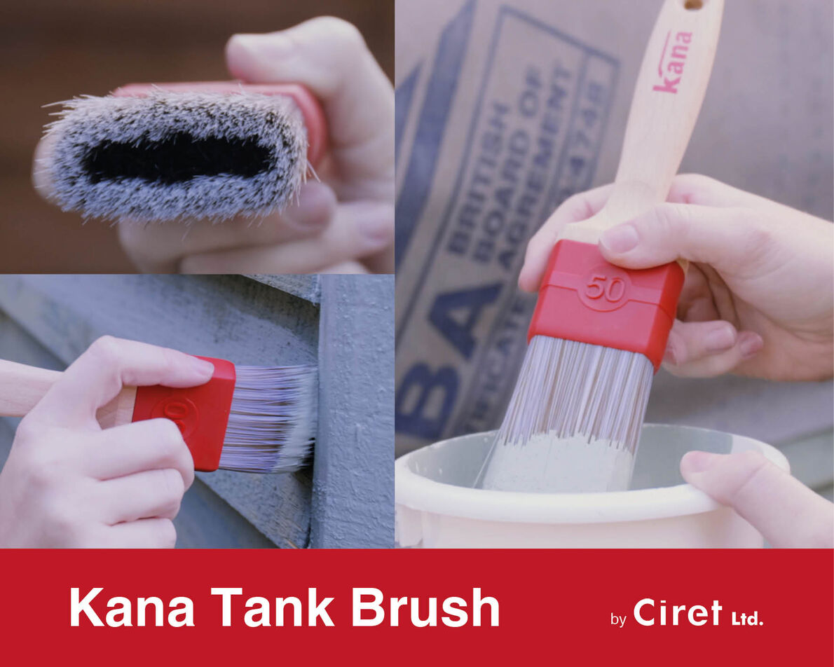 Kana Tank brush review, showing the paint brush being tested on different surfaces.